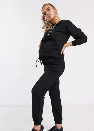 Спортивный свитшот и джоггеры из органического хлопка ASOS DESIGN Maternity-Черный