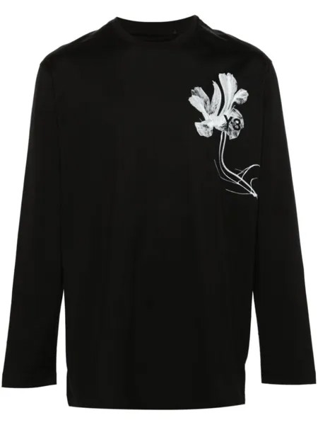 Y-3 футболка GFX с цветочным принтом, черный