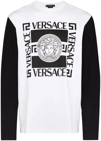 Versace футболка с длинными рукавами и логотипом