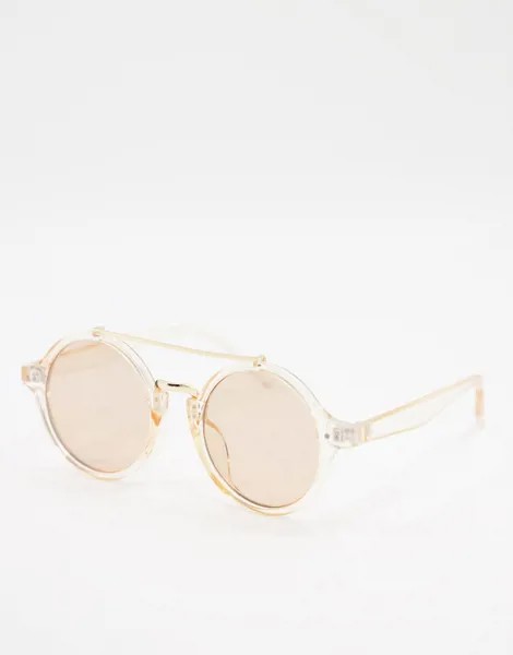 Солнцезащитные очки цвета шампанского с круглыми линзами AJ Morgan-Золотистый