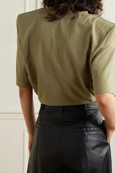 FRANKIE SHOP футболка Carrington из хлопкового джерси, армейский зеленый