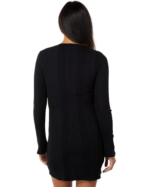 Платье Michael Lauren Jovan Round Neck Mini Dress, черный