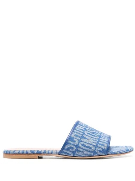 Moschino мюли с логотипом, синий
