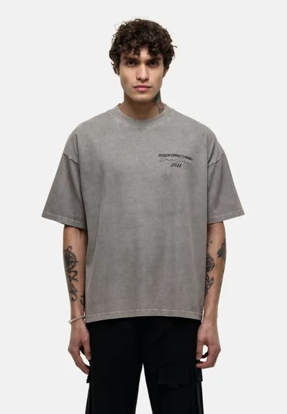 Принт на футболке OVERSIZED TAUPE FOREVER T-SHIRT Good For Nothing, серо-коричневый