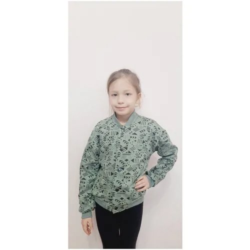 Бомбер DaEl kids, размер 116, черный, хаки