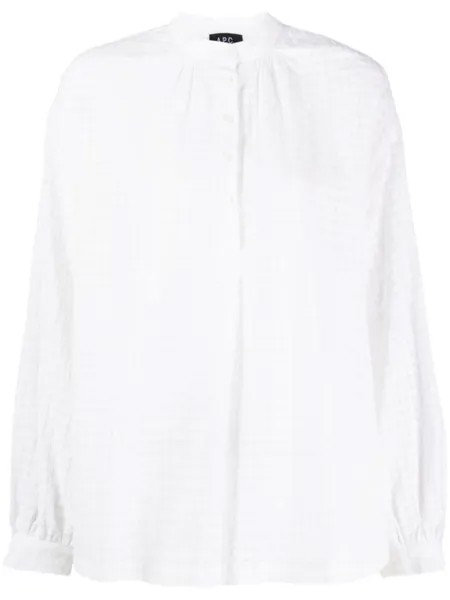 A.P.C. блузка Flora в клетку тартан, белый