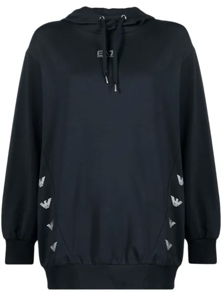 Худи с кулиской и логотипом Ea7 Emporio Armani, синий
