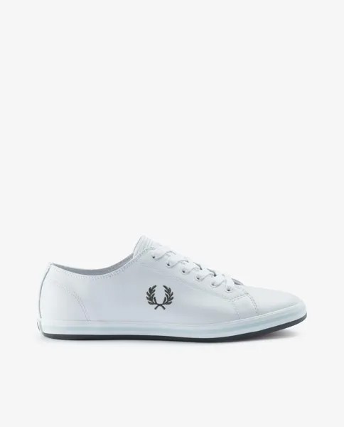 Кожаные кроссовки унисекс с белыми шнурками и логотипом сбоку. Fred Perry, белый
