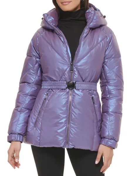 Пуховик с поясом Guess Purple