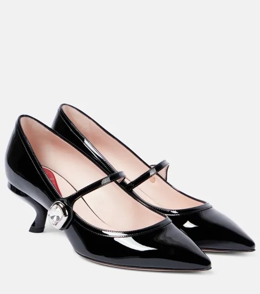 Лакированные туфли Мэри Джейн Virgule Babies Roger Vivier, черный