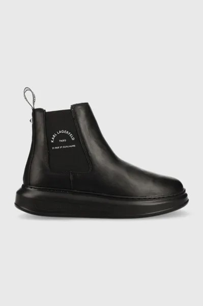 KAPRI МУЖСКИЕ кожаные ботинки челси Karl Lagerfeld, черный