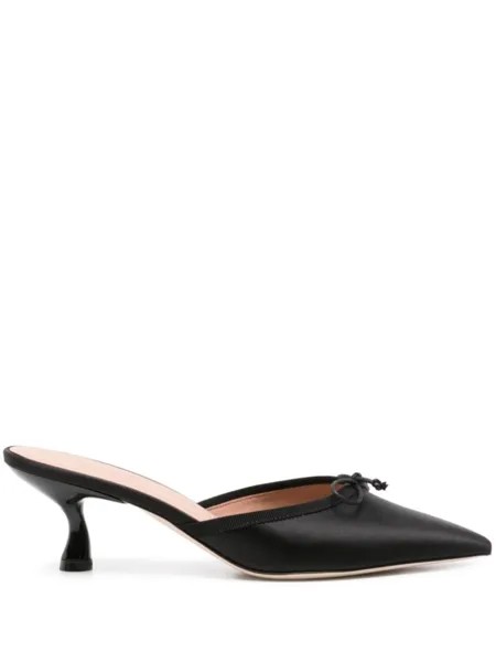 Malone Souliers атласные мюли с бантом, черный
