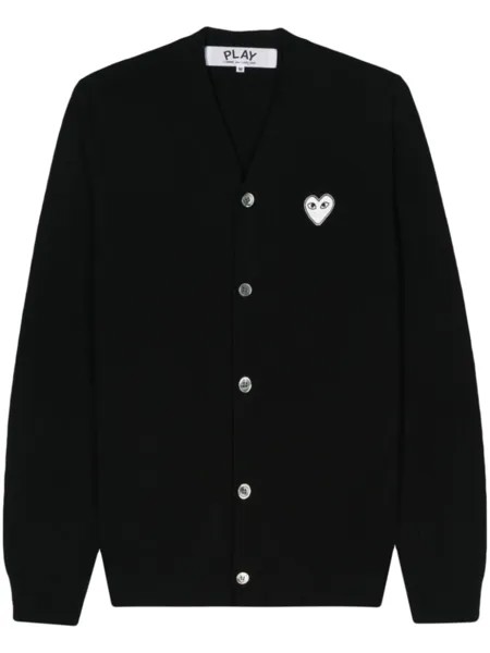 Comme Des Garçons Play шерстяной кардиган с нашивкой, черный