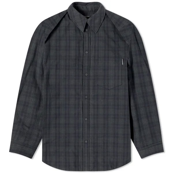 Рубашка Balenciaga Detachable Flannel, цвет Grey & Khaki Overdyed