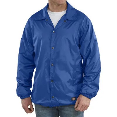Dickies Snap Front Lined Windbreaker Мужская нейлоновая куртка Royal Blue Style #76242