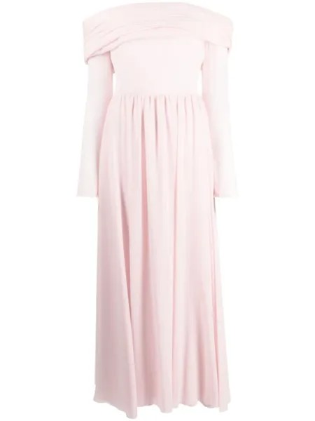 Giambattista Valli плиссированное платье Georgette, розовый