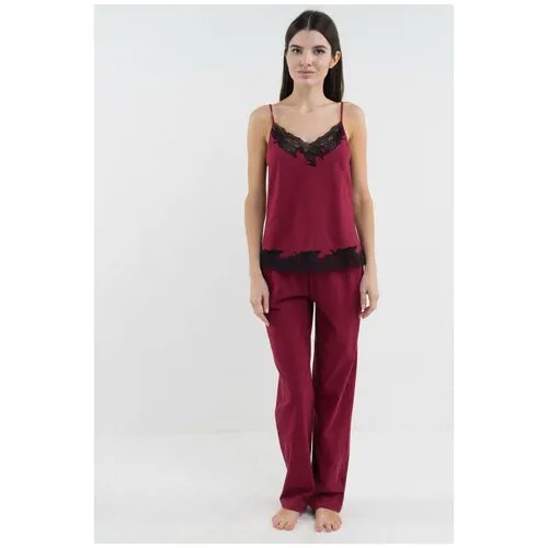 Брюки из натурального хлопка Lento Merlot D'amore 30012-37-16 Бордовый 42-44
