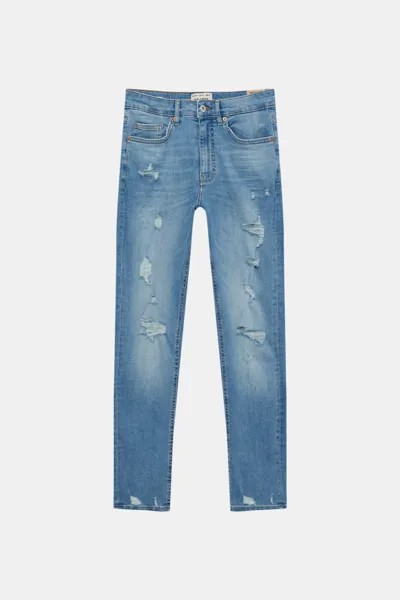 Джинсы мужские Pull&Bear PUL550686578 голубые 40 EU. Доставка из-за рубежа.