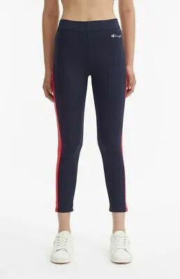 Леггинсы для бега Champion Color Block 7/8 Женские синие ирисово-красные облегающие спортивные штаны