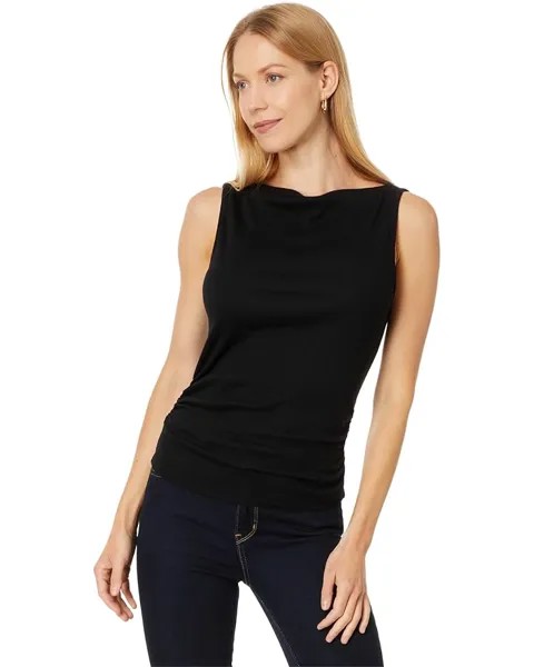 Топ Michael Stars Coco Ruched Boat Neck Top, черный