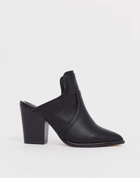 Черные мюли в стиле вестерн River Island-Черный