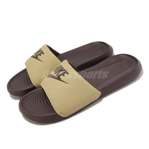 Коричневые мужские сандалии без шнуровки Nike Victori One Slide Wheat Grass Baroque CN9675-701
