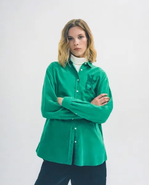 Женская рубашка на пуговицах с длинным рукавом IKKS, зеленый