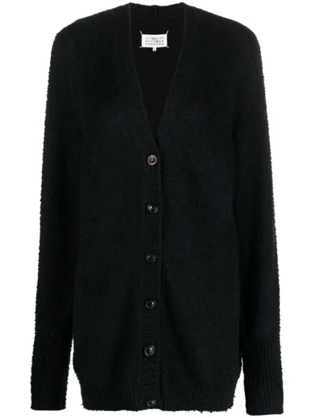 Maison Margiela кардиган Piled с V-образным вырезом, черный