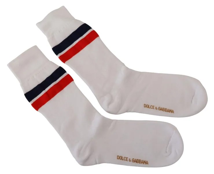 Носки DOLCE - GABBANA Мужские белые хлопковые эластичные носки до лодочки с принтом DG s. л 80 долларов США