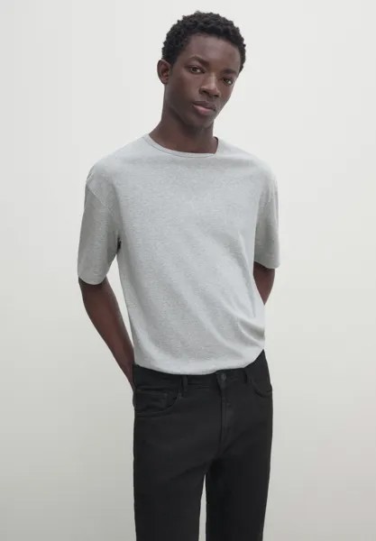 Футболка базовая SHORT SLEEVE Massimo Dutti, цвет grey