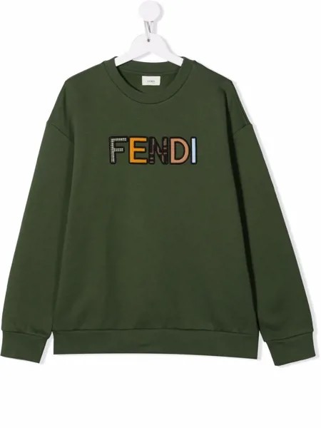 Fendi Kids толстовка с вышивкой