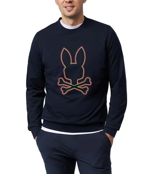 Толстовка из френч-терри Psycho Bunny Albany, синий