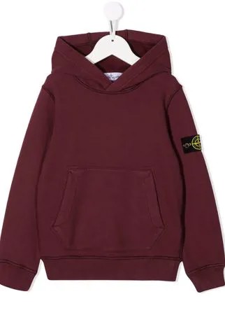 Stone Island Junior толстовка с капюшоном и нашивкой-логотипом