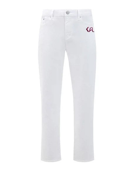 Белые джинсы прямого кроя с принтом Karl Legend
