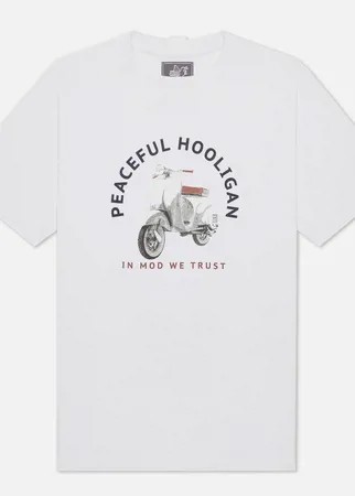 Мужская футболка Peaceful Hooligan Scooter, цвет белый, размер XXL