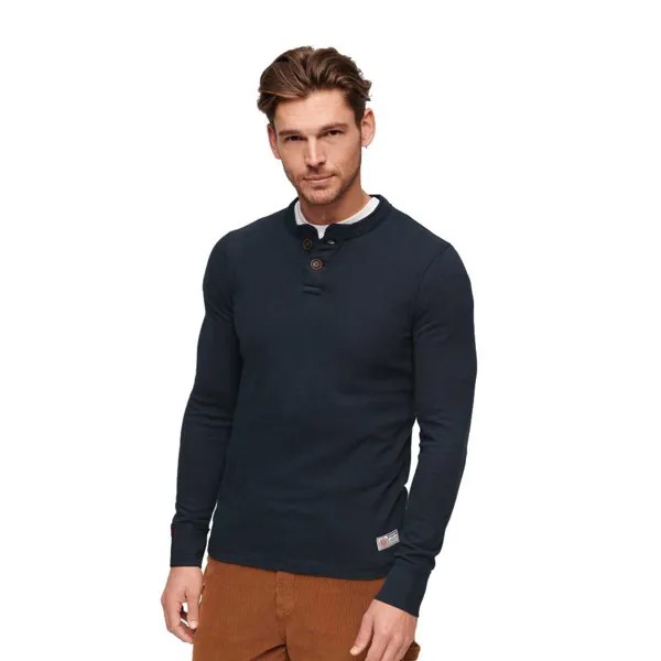 Футболка Superdry Vintage Athletic Chariot Long Sleeve Crew Neck, синий