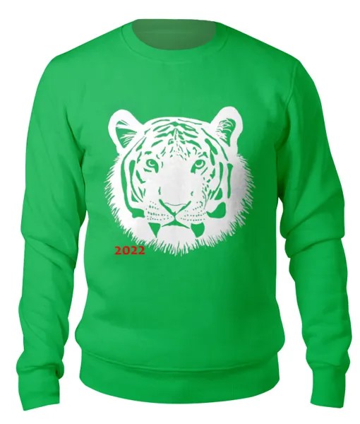 Свитшот унисекс Printio 2022 год тигра зеленый L