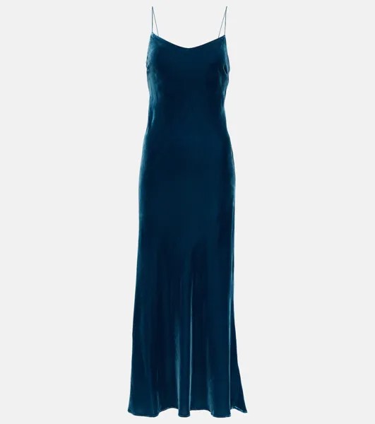 Бархатное платье макси lyon Asceno, синий