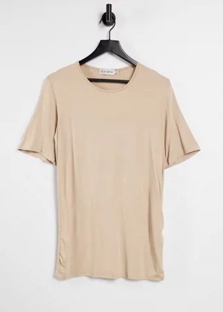 Светло-бежевая рубашка в стиле oversized (от комплекта) In The Style-Нейтральный