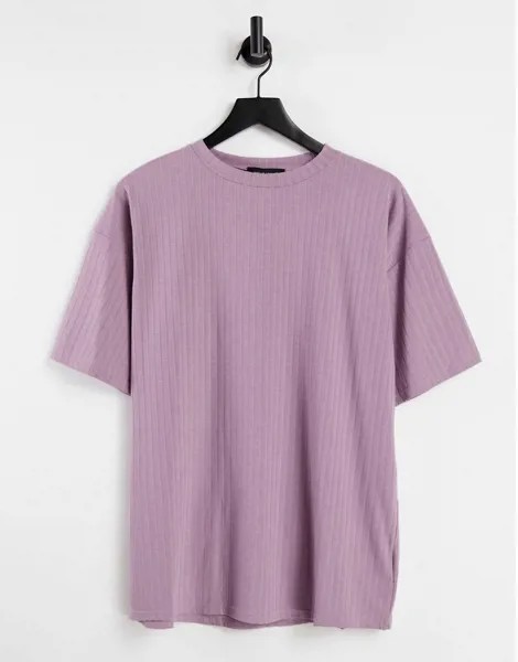 Футболка в стиле oversized от комплекта Night Addict-Фиолетовый цвет