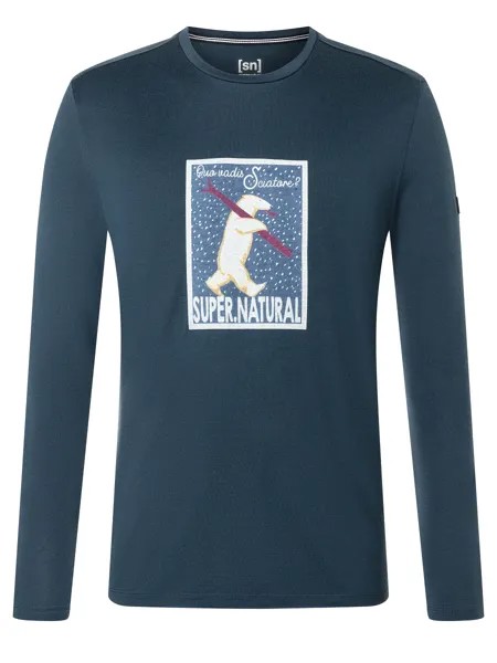 Лонгслив super.natural Merino, синий