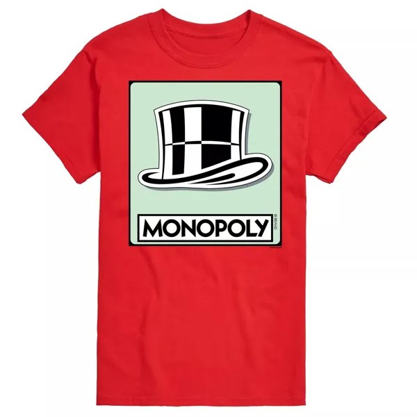 Футболка с изображением жетона Big & Tall Monopoly Hat Licensed Character, красный
