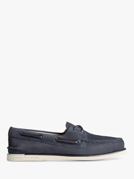 Аутентичные оригинальные топсайдеры из нубука с двумя люверсами Gold Cup Sperry, темно-синий