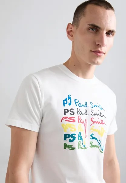 Футболка с принтом Mens Slim Fit PS Paul Smith, белая