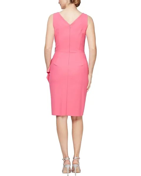 Платье Alex Evenings Short Slimming Dress with Side Ruched Skirt, цвет Hot Pink