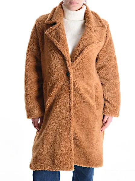 Пальто Teddy Bear на пуговицах, на подкладке с карманами, цвет Suede