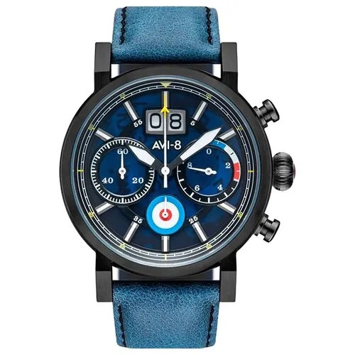 Наручные часы AVI-8 Hawker Hurricane AV-4062-03, черный, синий