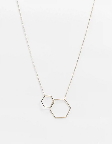 Золотистое абстрактное ожерелье French Connection-Золотой
