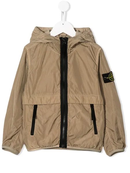 Stone Island Junior куртка с капюшоном и нашивкой-логотипом