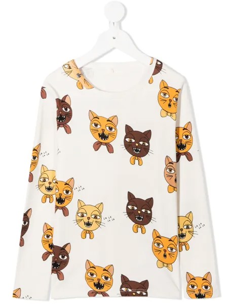 Mini Rodini футболка Cat Choir с длинными рукавами